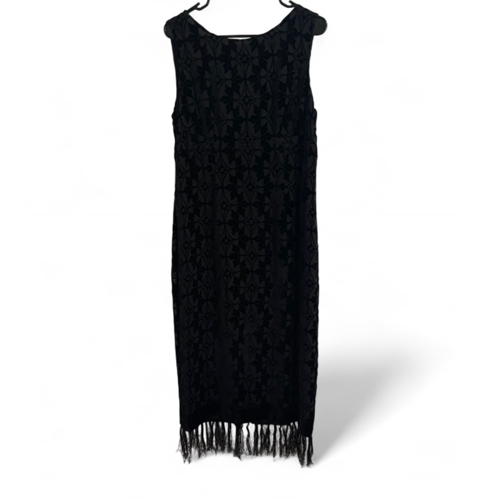 NWT Talbots Black Velvet Floral Dress